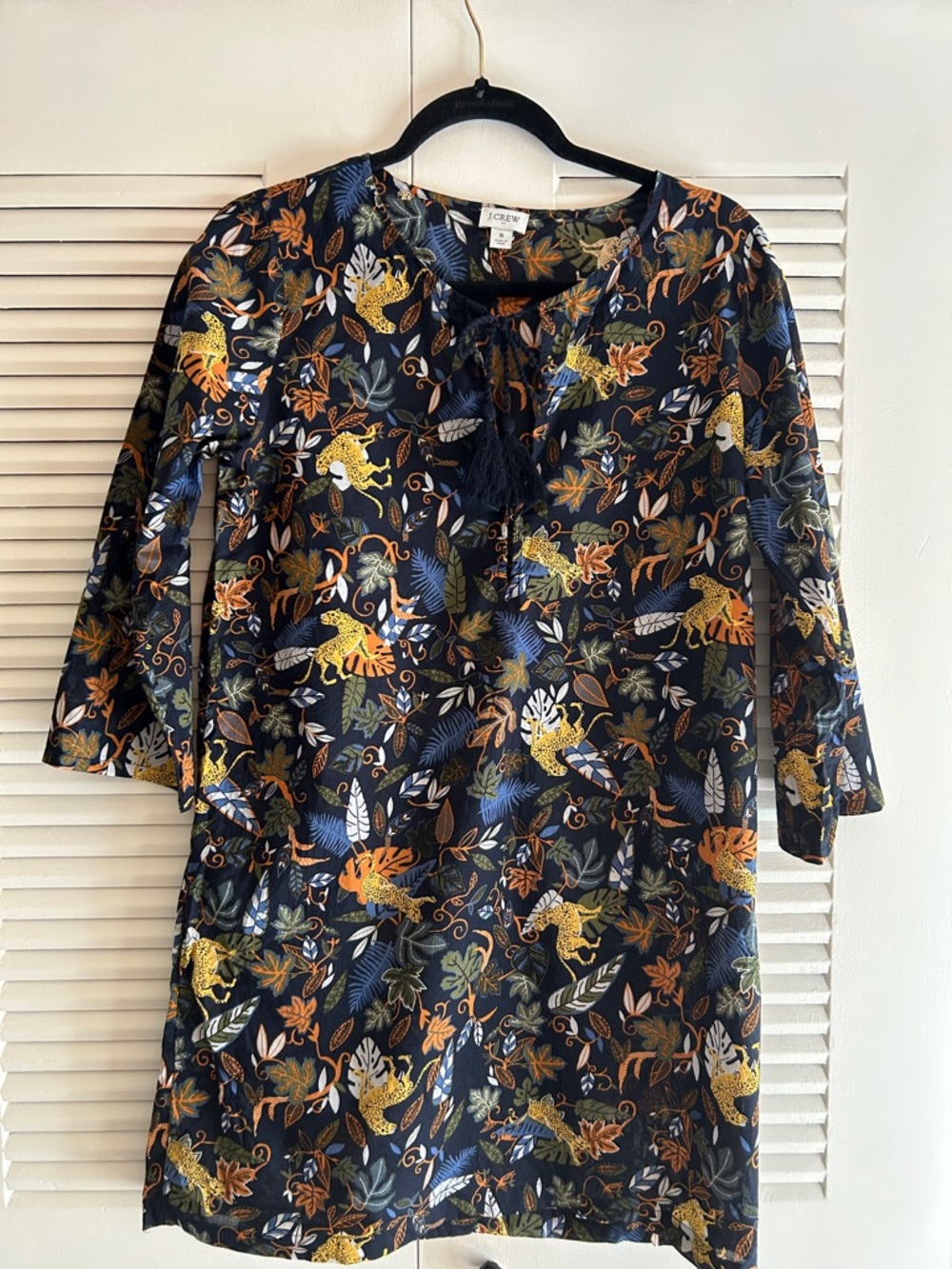 J. Crew Navy Floral & Tiger Print Swim Coverup Tunic
